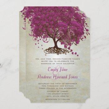 Small Sangria Wine Purple Heart Leaf Tree Wedding Front View