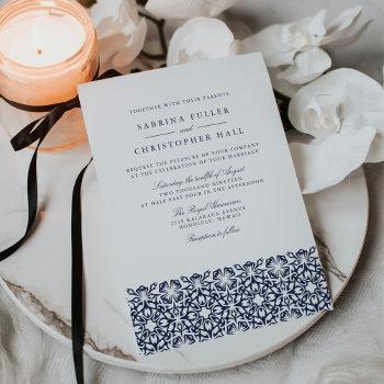 santorini wedding invitation | navy