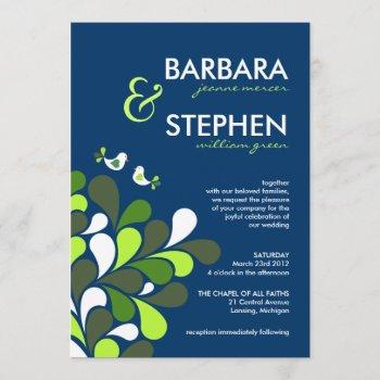 sapphire blue & mint green wedding invitations