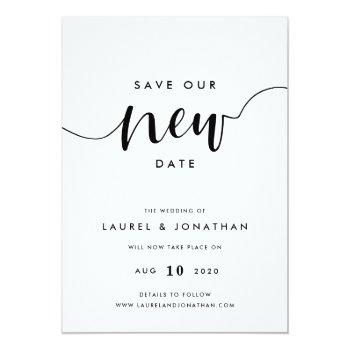 Small Save Our New Date Wedding Postponement Save The Date Front View