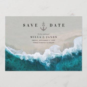Small Save The Date  Beach Summer Nautical Themed Front View