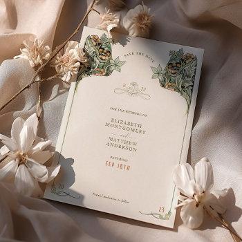 save the date card victorian elegance wedding