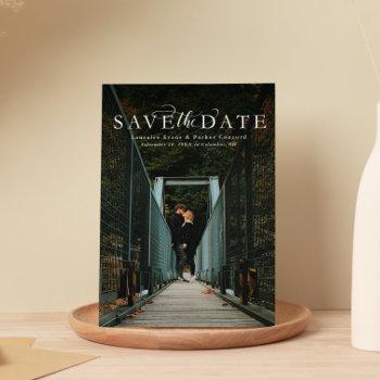 Small Save The Date Elegant Vertical Photo Magnetic Front View