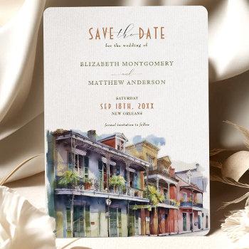 Small Save The Date New Orleans City French Quarter Front View