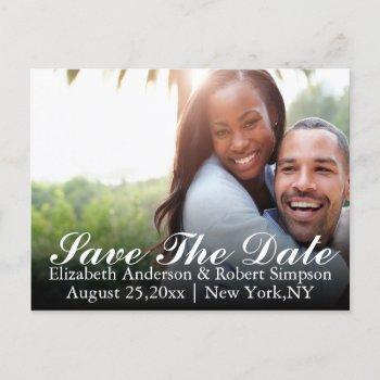 Small Save The Date Simple Photo Announcement Post Front View