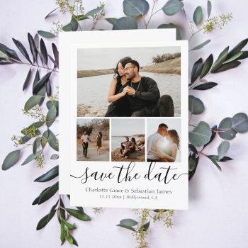 save the date typography personalized 4 photo