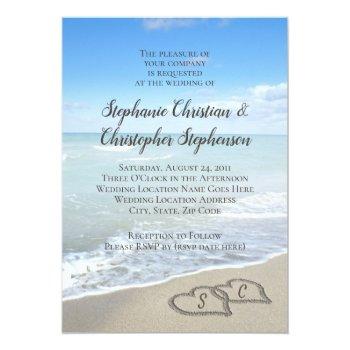 Small Scenic Hearts In The Sand Beach Wedding Front View