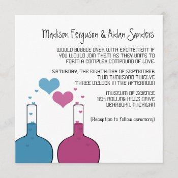 Small Science Of Love Wedding Invite Front View