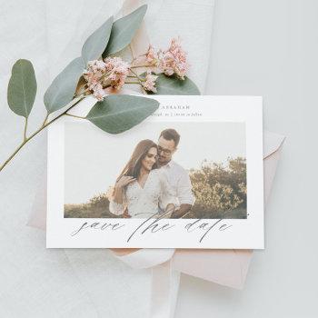 Small Script Photo Wedding Save The Date Front View