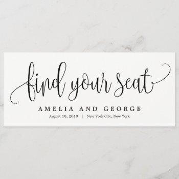 Small Seating Plan Title  - Lovely Calligraphy Front View