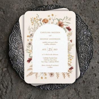 sedona garden arched wedding invitation