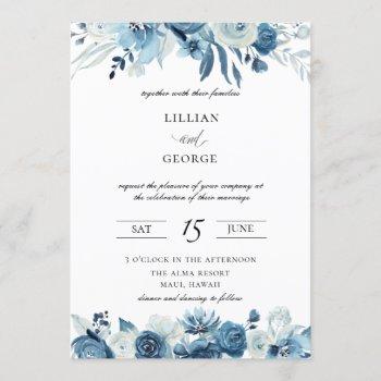 Small Shades Of Blue Floral Wedding Front View