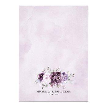 Small Shades Of Dusty Purple Blooms Moody Floral Wedding Back View