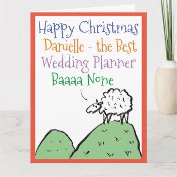 sheep design happy christmas to a wedding planner card