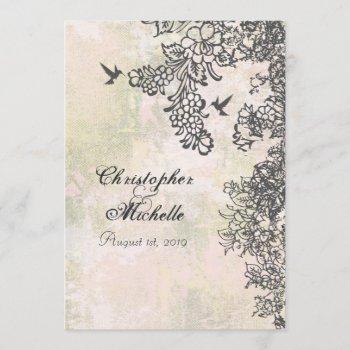 silhouette hummingbirds and flowers wedding invitation