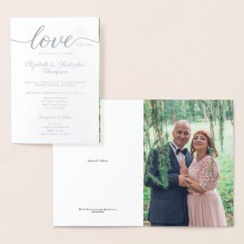 Small Silver 25th Wedding Anniversary Couple Photo Foil Front View