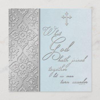 Small Silver And Blue Scrolled Wedding Front View
