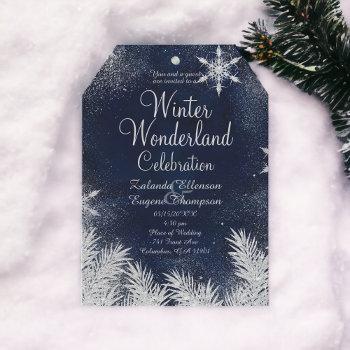 Small Silver Blue Snowflake Wedding Winter Wonderland Front View