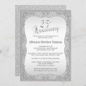 Small Silver Glitter 25th Wedding Anniversary | Diy Text Front View