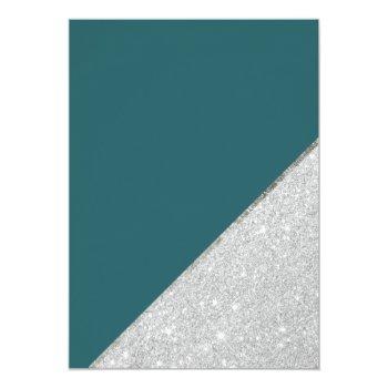 Small Silver Glitter Typography Teal Green Wedding Back View
