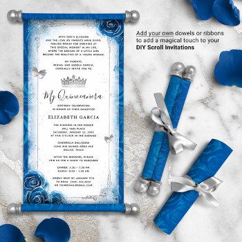 Small Silver Royal Blue Quince Diy Scroll Front View