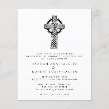 simple celtic cross wedding invitation