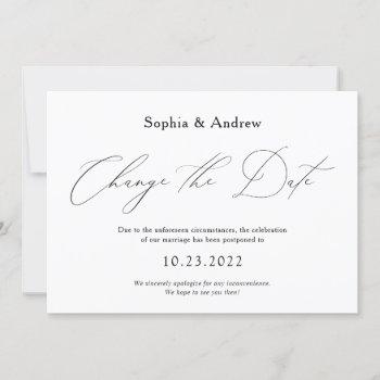 simple change the date wedding postponed invitation