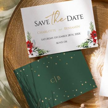 Small Simple Classic Christmas Wedding Flat Save The Date Front View