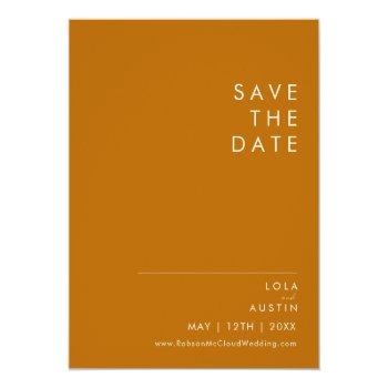 Small Simple Desert | Burnt Orange Save The Date Invitat  Post Front View