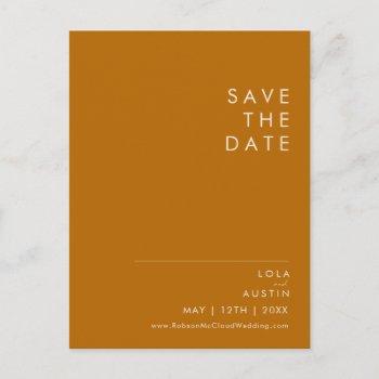 simple desert | burnt orange save the date invitation postcard