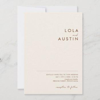 simple desert natural white all in one invitation