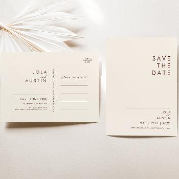 Small Simple Desert | Natural White Save The Date Invita  Post Front View