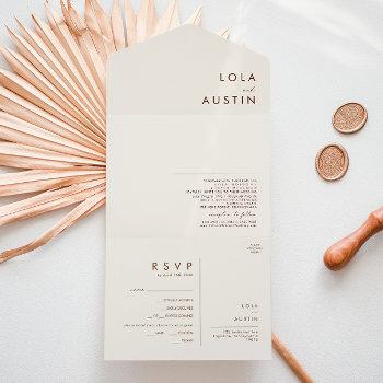 simple desert | natural white seal and send all in one invitation