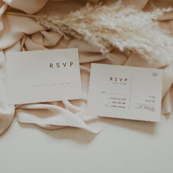 Small Simple Desert | Natural White Wedding Rsvp Post Front View
