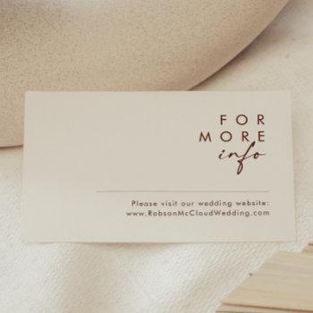 simple desert | natural white wedding website card