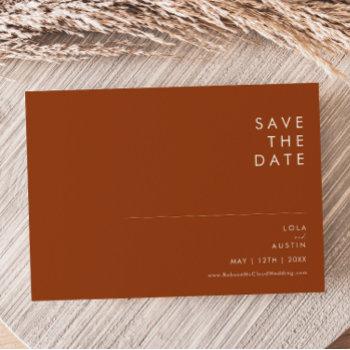 Small Simple Desert Terracotta Horizontal Save The Date Front View