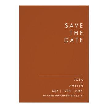 Small Simple Desert | Terracotta Save The Date Post Front View