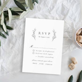 Small Simple Elegance Botanical Greenery Wedding Rsvp Front View