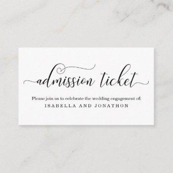 simple elegant admission ticket enclosure card