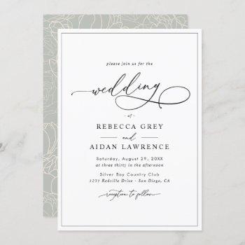 simple elegant calligraphy script wedding invitation