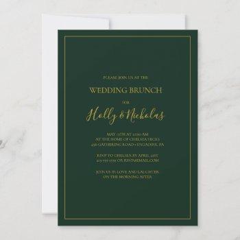 simple elegant christmas | green wedding brunch invitation