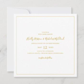 simple elegant christmas | white square wedding invitation