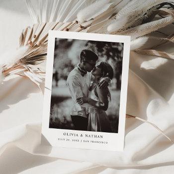 Small Simple Elegant Text And Photo | Save The Date Magnetic Front View