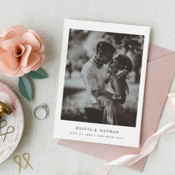 Small Simple Elegant Text And Photo | Wedding Save The Date Front View