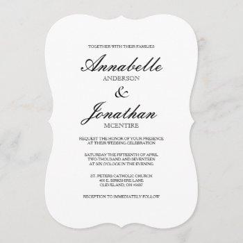 Small Simple Elegant Typography Wedding Front View