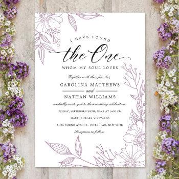 Small Simple Floral I Have Found The One | Lilac Wedding Front View