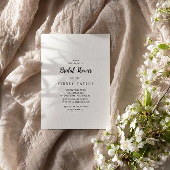 simple minimalist bridal shower invitation