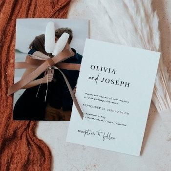 simple modern and minimalist | photo back wedding invitation