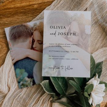 simple modern and minimalist | two photo wedding invitation