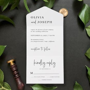 simple modern and minimalist | wedding all in one invitation